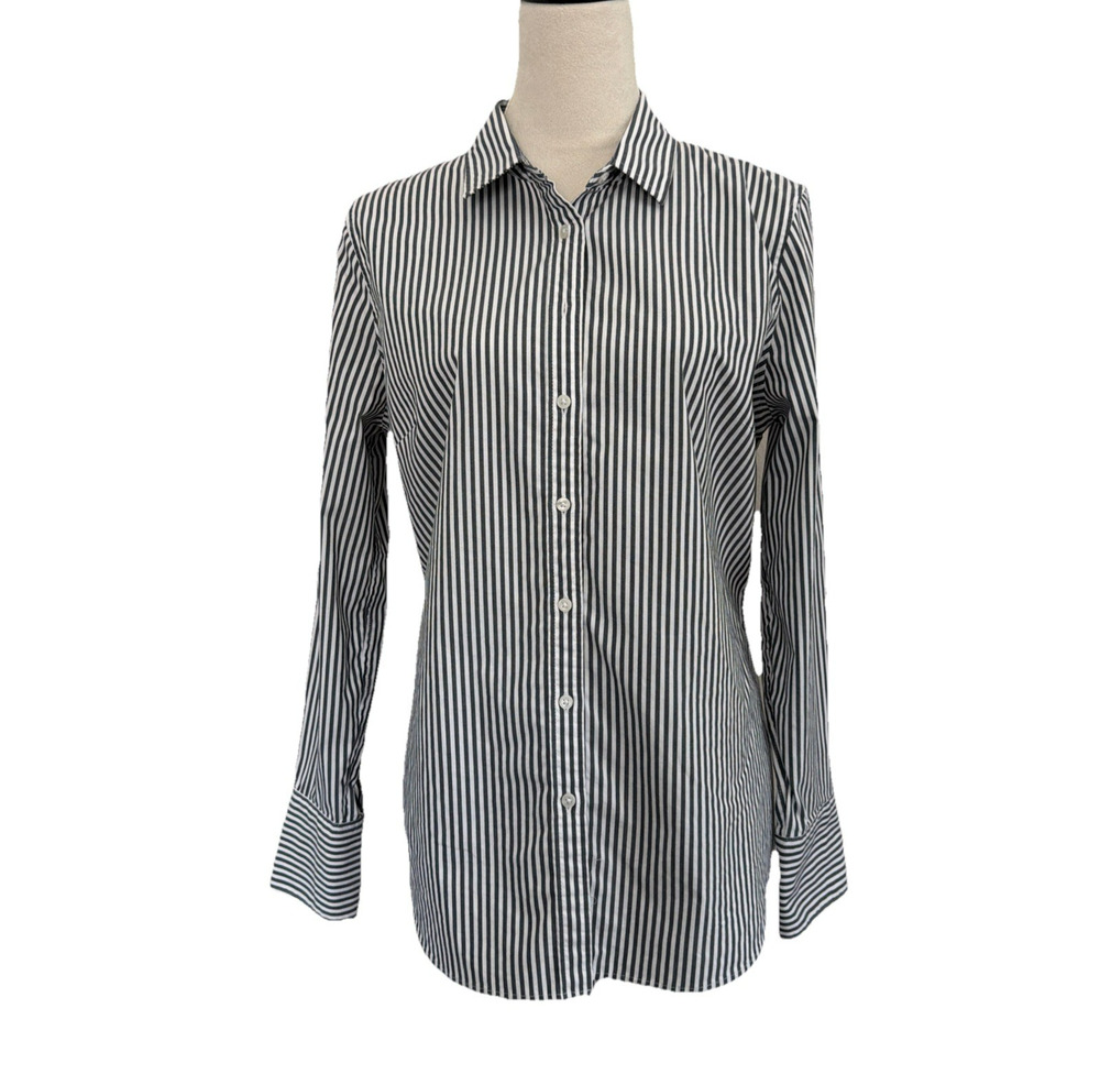 Banana Republic Shirt Womens 10 Striped Riley Tailored Fit Classic Career Office